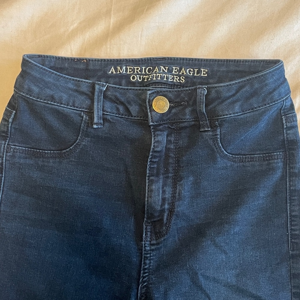 AE dark wash Sky High Jegging